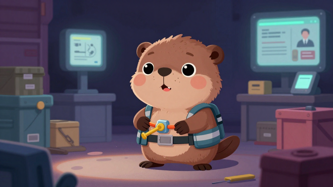 라싱작업관리원 직업 종사자가 업무를 수행하는 모습