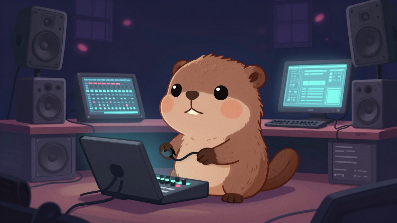 라이브사운드엔지니어 직업 종사자가 업무를 수행하는 모습