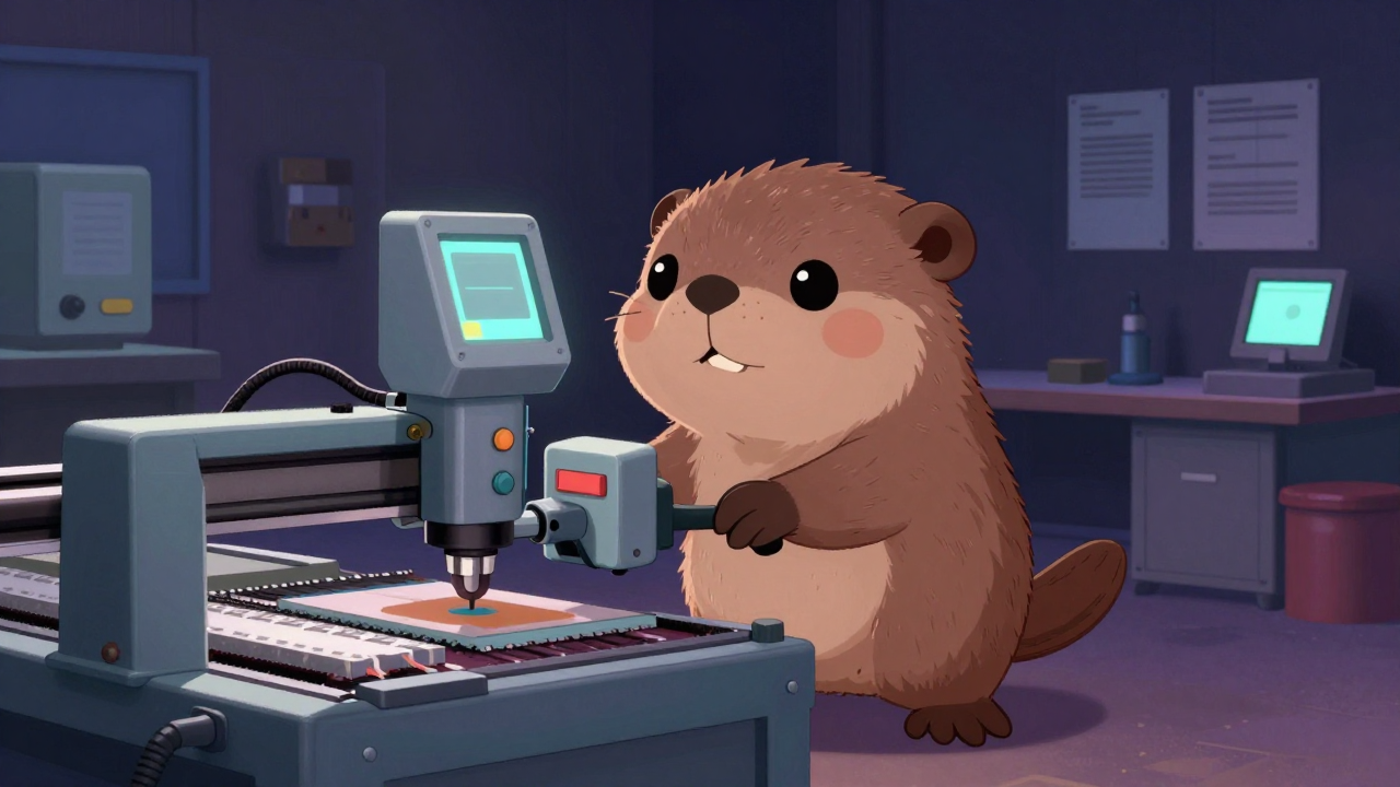 러닝톱조작원 직업 종사자가 업무를 수행하는 모습