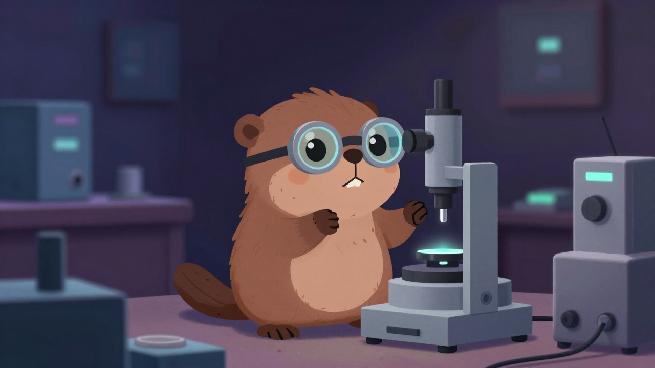 렌즈검사원 직업 종사자가 업무를 수행하는 모습