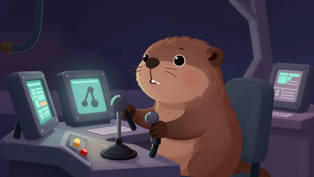 로더조종사 직업 종사자가 업무를 수행하는 모습