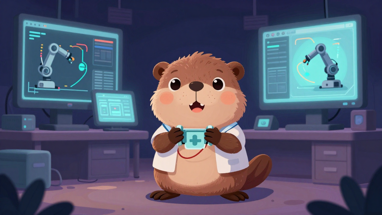 로봇공정시뮬레이션기술자 직업 종사자가 업무를 수행하는 모습