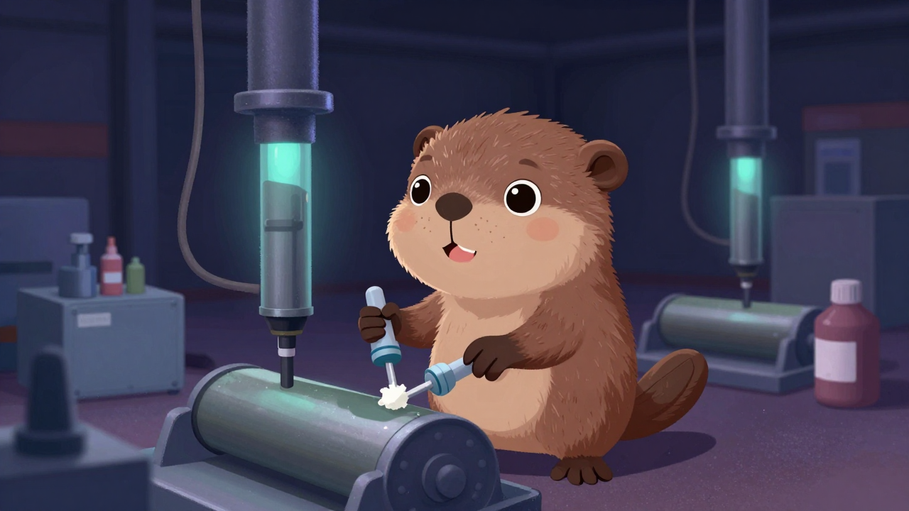 롤러관리원 직업 종사자가 업무를 수행하는 모습