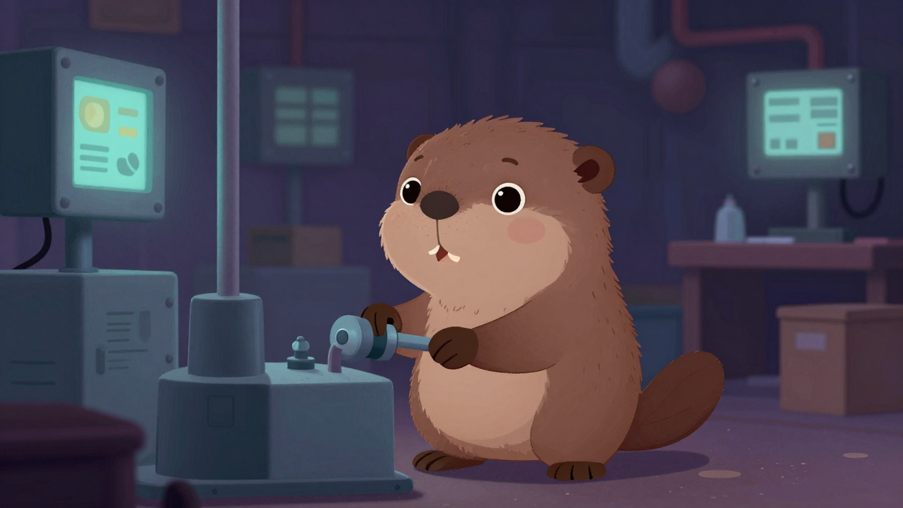 롤러연마원 직업 종사자가 업무를 수행하는 모습