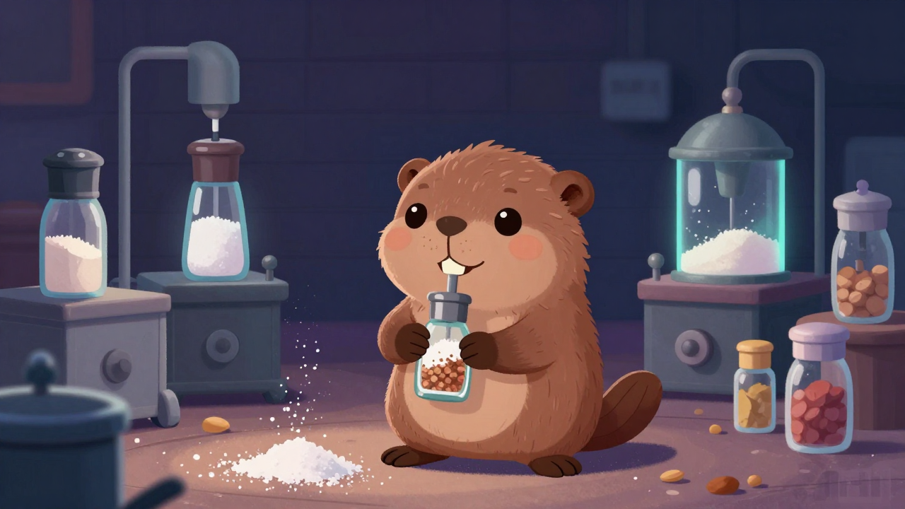 맛소금제조원 직업 종사자가 업무를 수행하는 모습