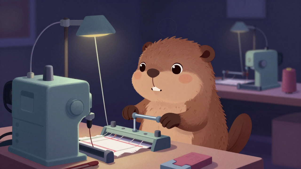 매듭기수리원 직업 종사자가 업무를 수행하는 모습