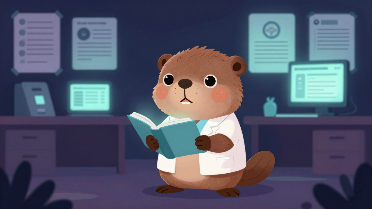 메디컬라이터 직업 종사자가 업무를 수행하는 모습