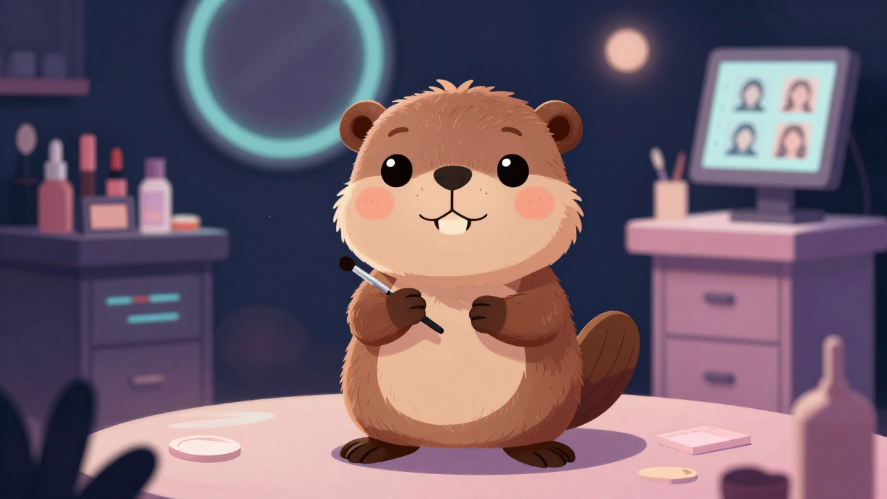 메이크업아티스트 및 뷰티매니저 직업 종사자가 업무를 수행하는 모습