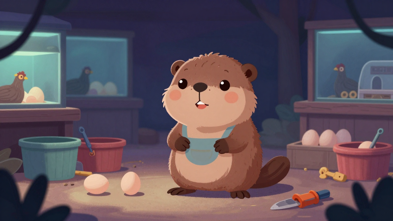 메추리사육사 직업 종사자가 업무를 수행하는 모습