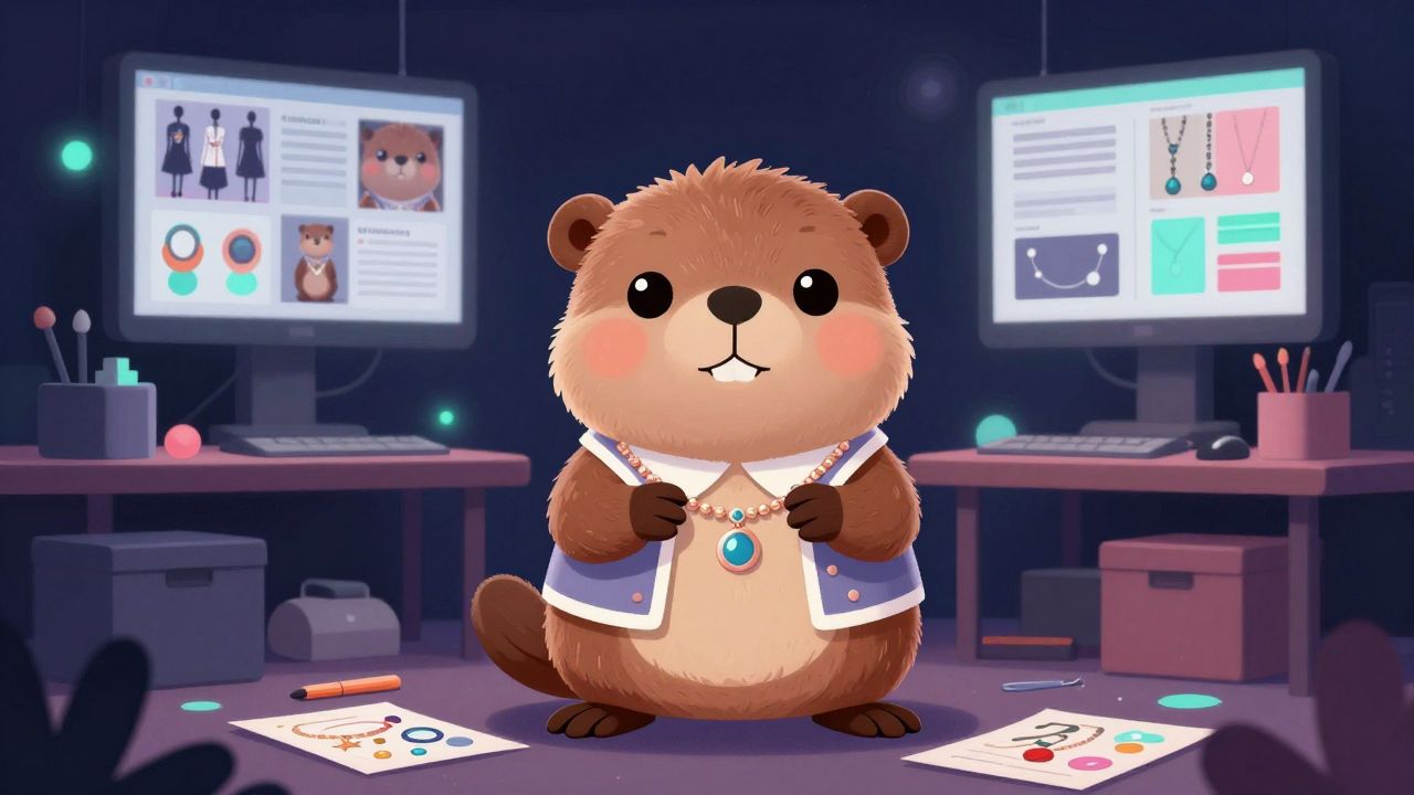 모조장신용품디자이너 직업 종사자가 업무를 수행하는 모습