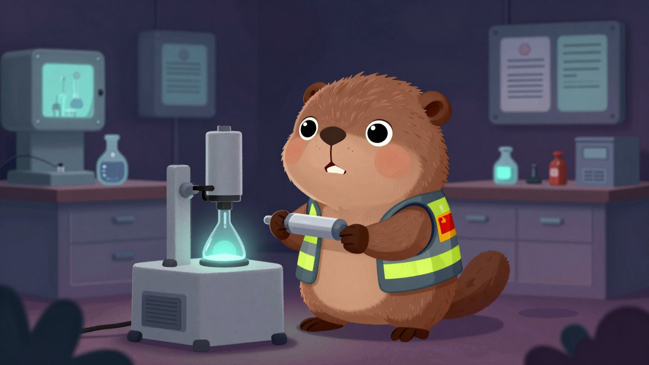 무기폭약감정관 직업 종사자가 업무를 수행하는 모습