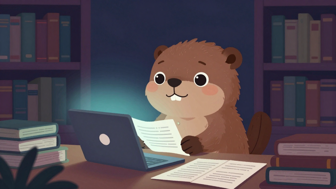 문학연구원 직업 종사자가 업무를 수행하는 모습