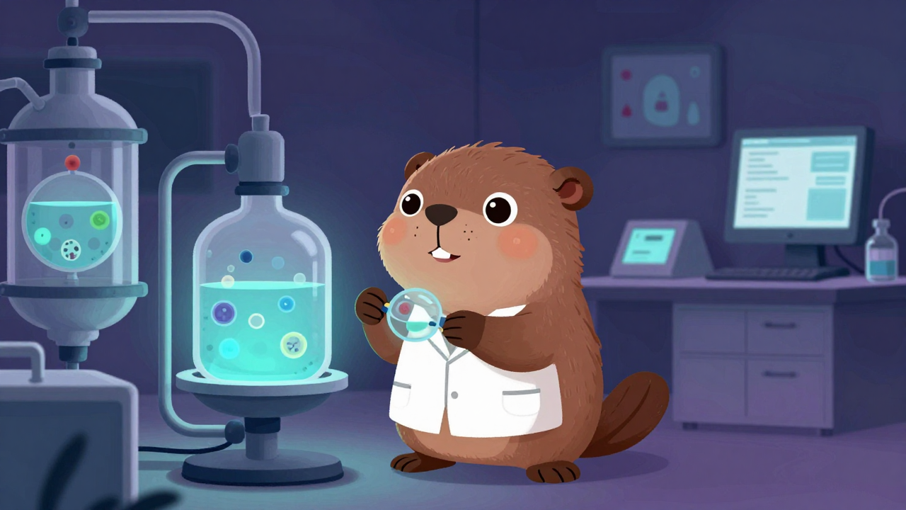 미생물발효연구원 직업 종사자가 업무를 수행하는 모습