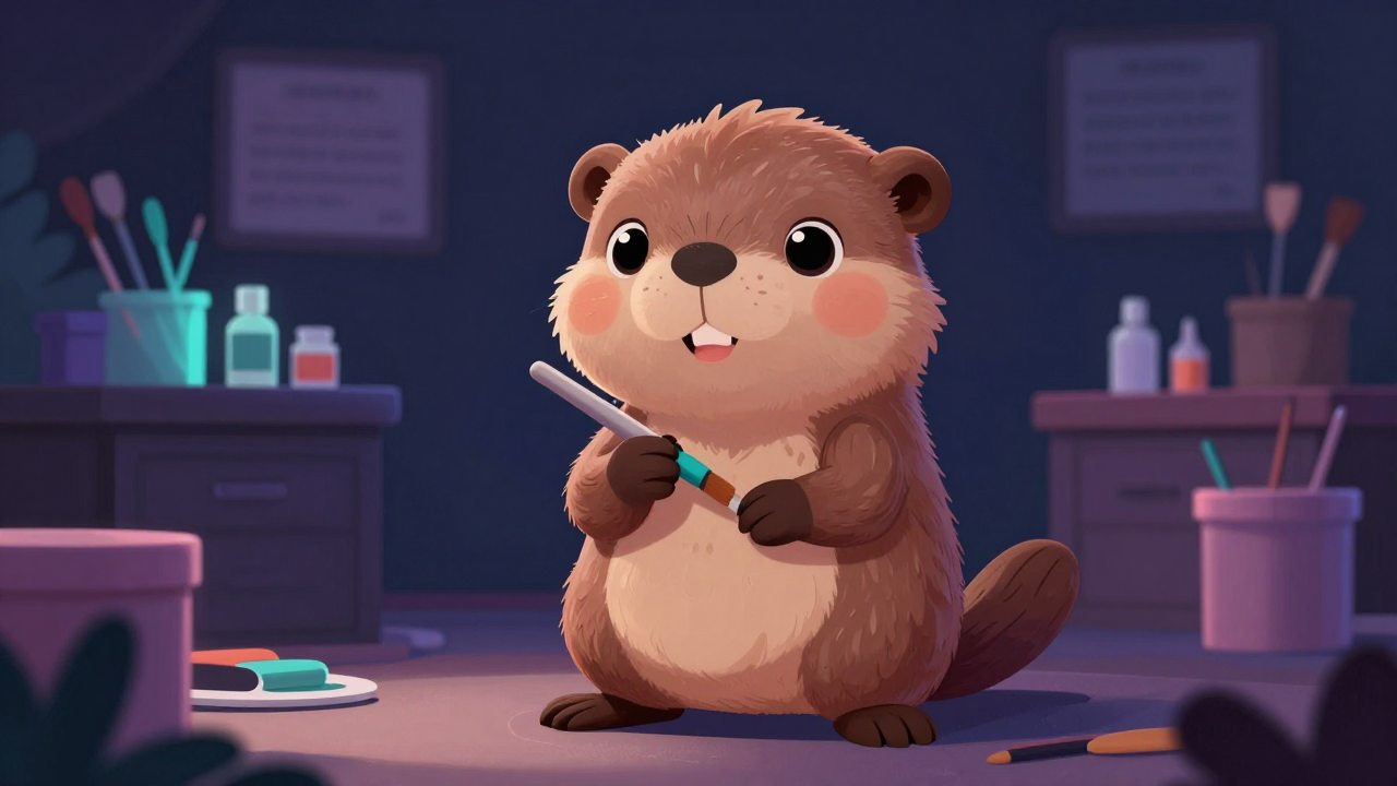 바디페인팅아티스트 직업 종사자가 업무를 수행하는 모습