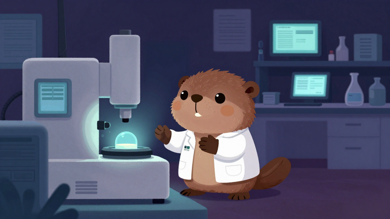 바이오소재인증연구원 직업 종사자가 업무를 수행하는 모습