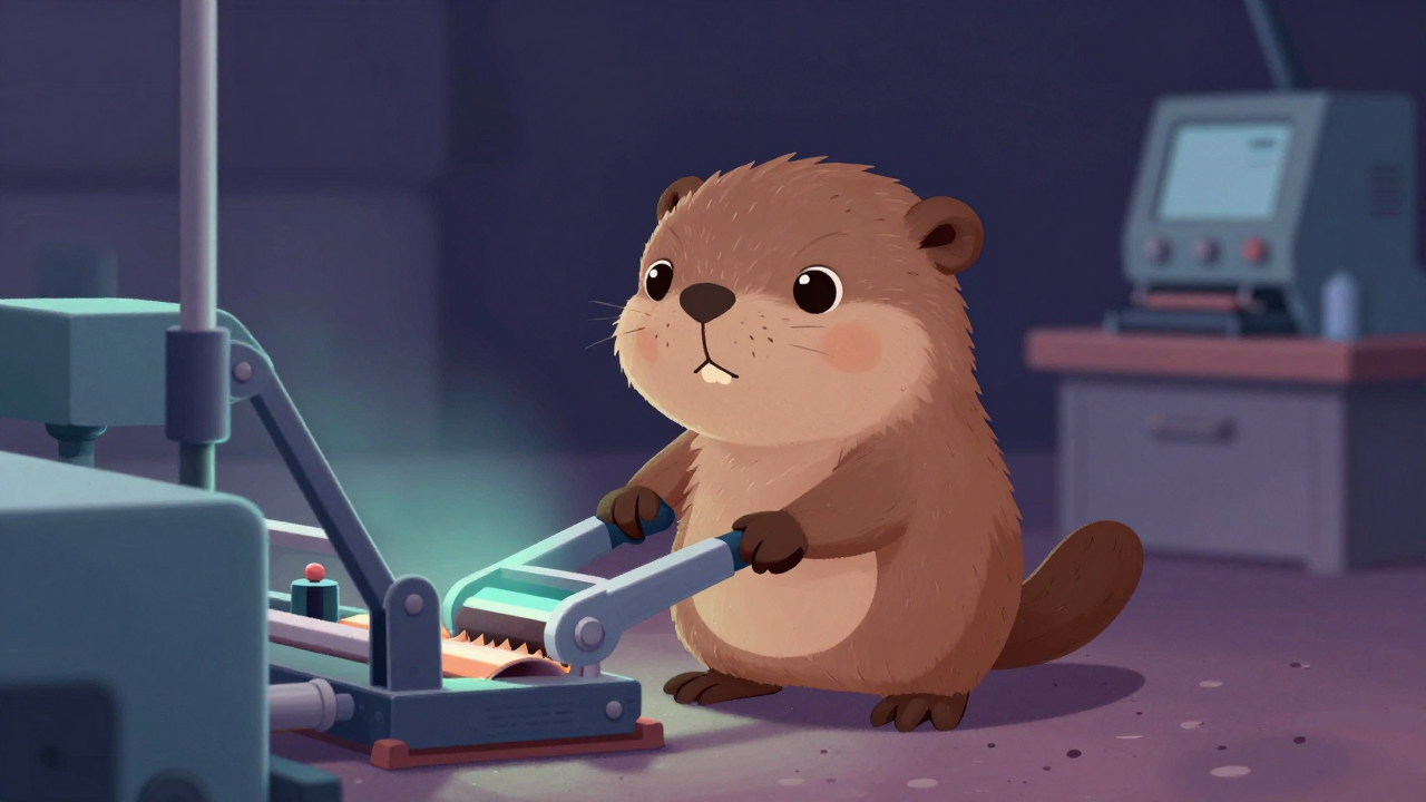 박리기조작원 직업 종사자가 업무를 수행하는 모습