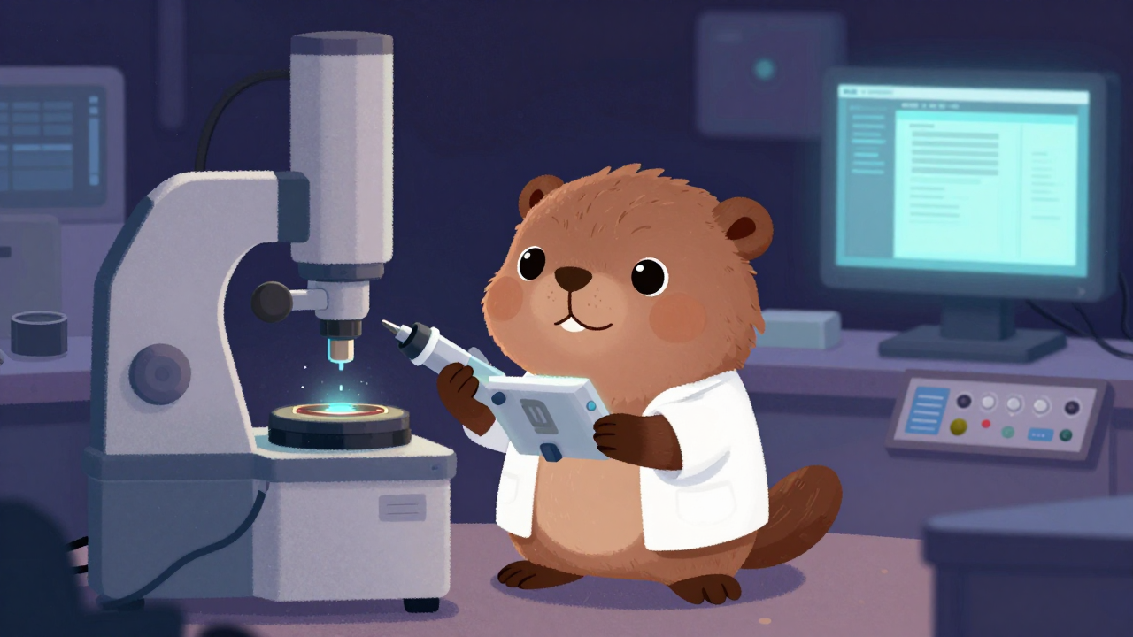 반도체계측검사공정연구원 직업 종사자가 업무를 수행하는 모습