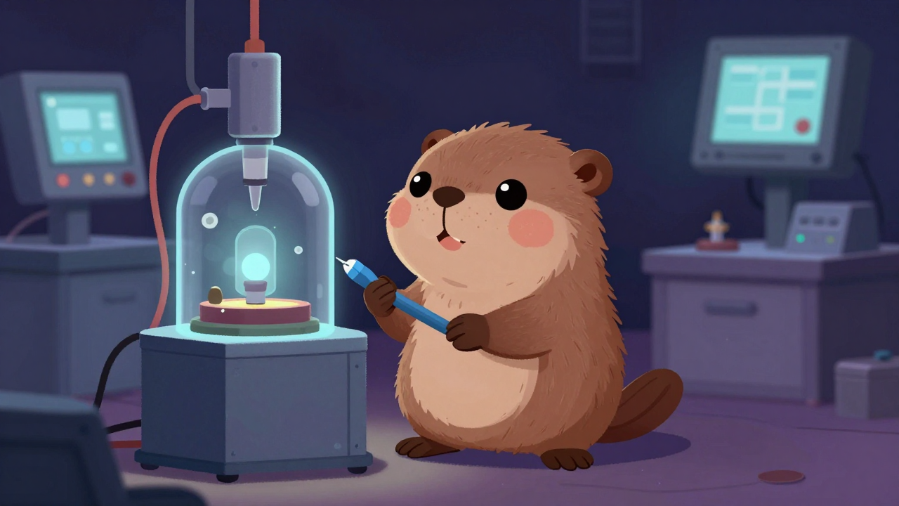 반도체금속막증착장비기술자 직업 종사자가 업무를 수행하는 모습