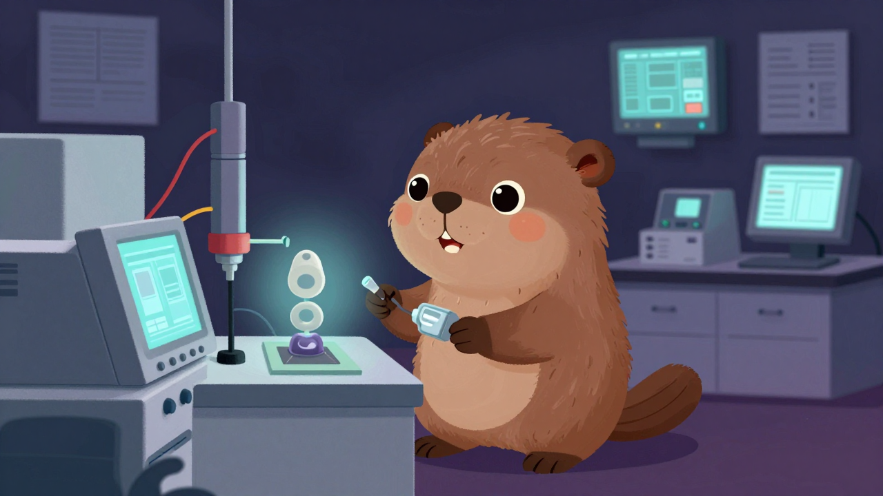 반도체재료성능평가기술자 직업 종사자가 업무를 수행하는 모습