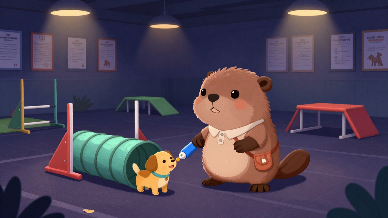 반려동물 훈련·상담사 직업 종사자가 업무를 수행하는 모습