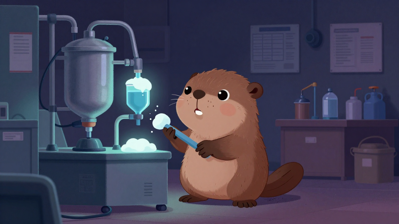 발포제제조원 직업 종사자가 업무를 수행하는 모습