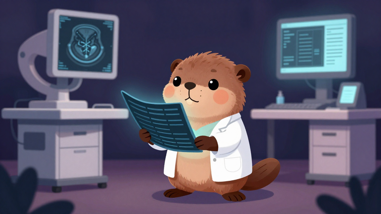 방사선과의사 직업 종사자가 업무를 수행하는 모습