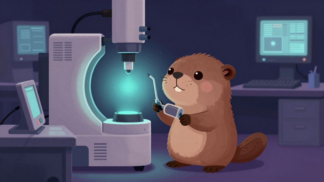 방사선투과검사기술자 직업 종사자가 업무를 수행하는 모습