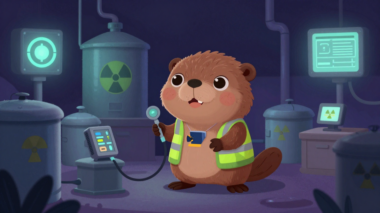 방사성폐기물자체관리자 직업 종사자가 업무를 수행하는 모습