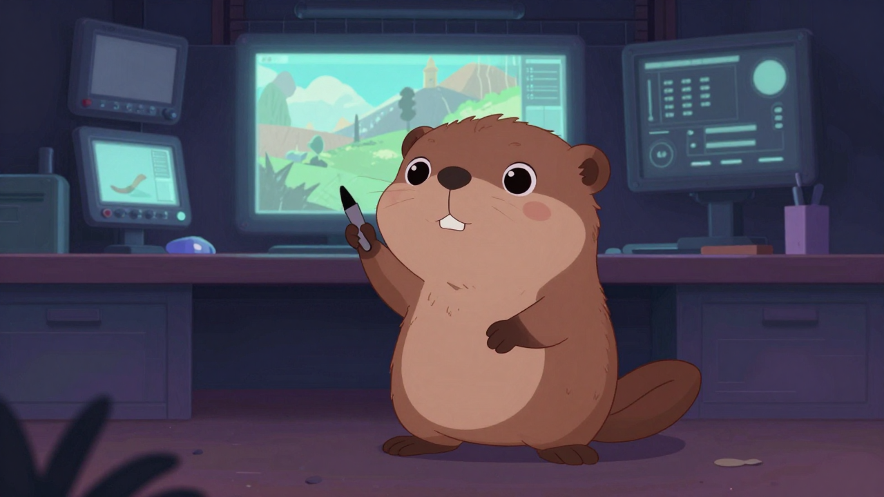 배경화가 직업 종사자가 업무를 수행하는 모습