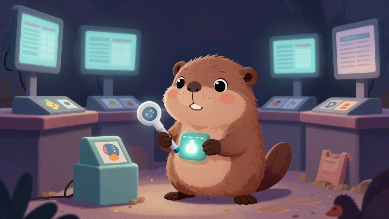 병아리감별사 직업 종사자가 업무를 수행하는 모습