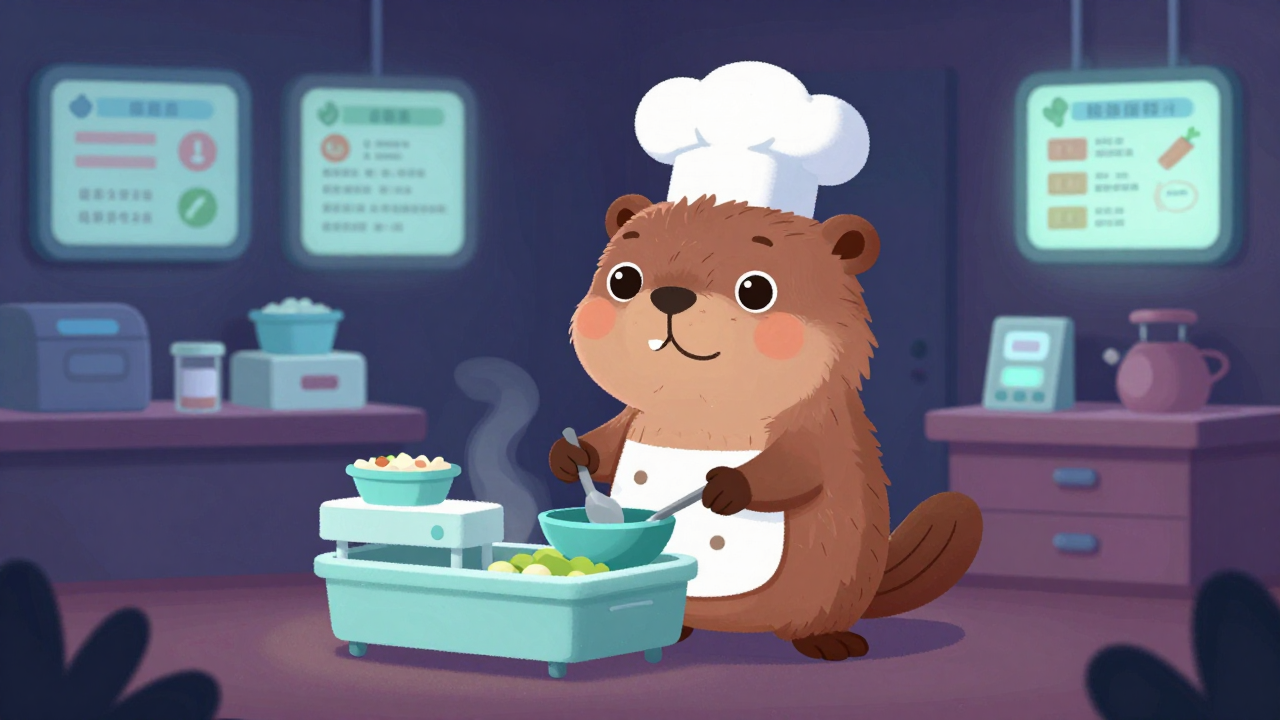 병원조리사 직업 종사자가 업무를 수행하는 모습