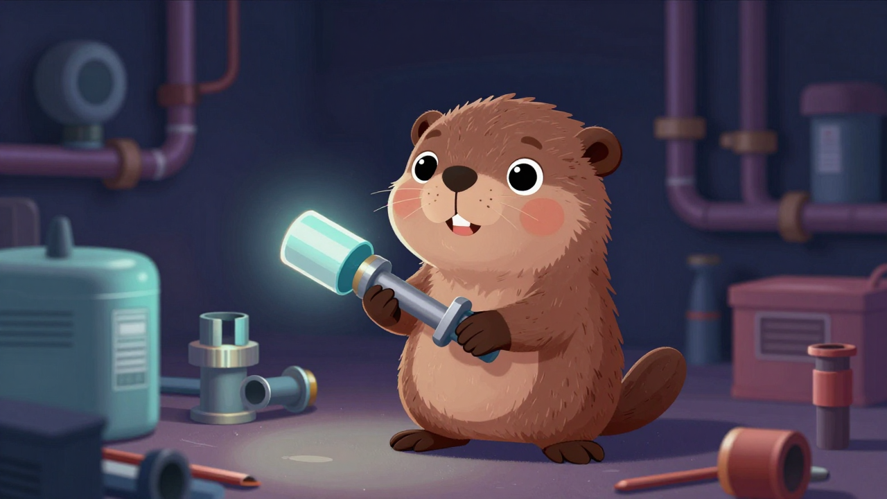 보일러설치보조원 직업 종사자가 업무를 수행하는 모습