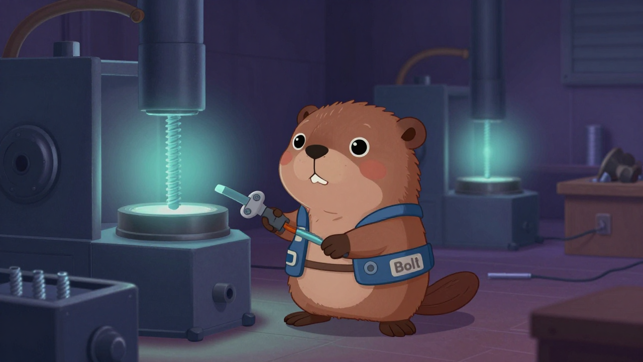 볼트열처리원 직업 종사자가 업무를 수행하는 모습