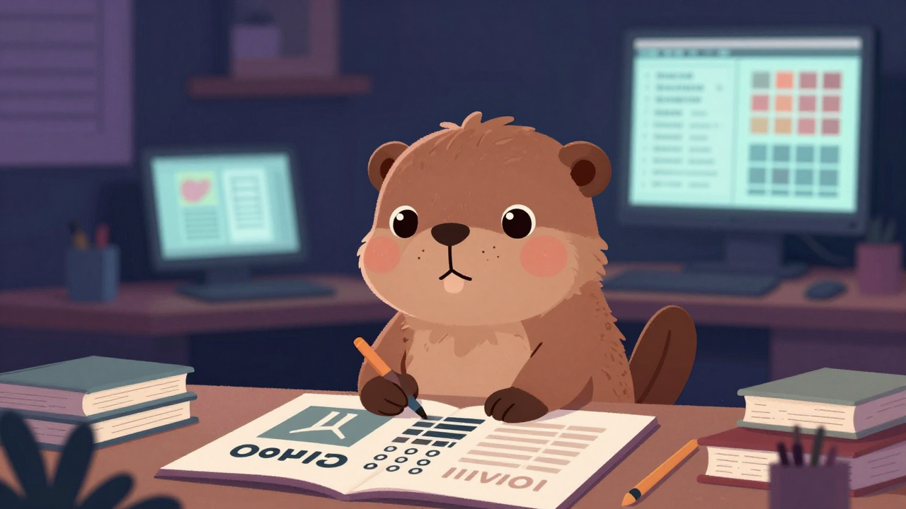 북디자이너 직업 종사자가 업무를 수행하는 모습