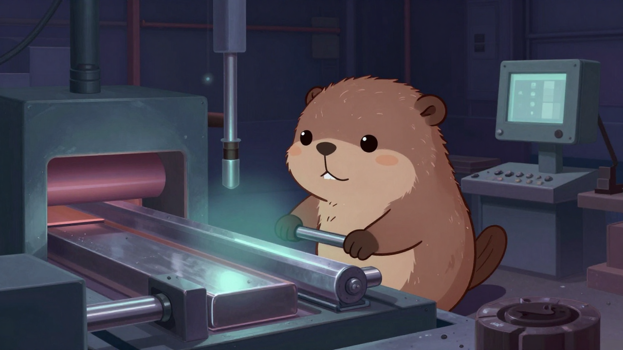 분괴압연원 직업 종사자가 업무를 수행하는 모습