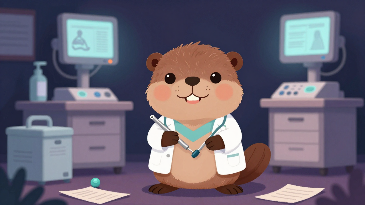 비뇨기과의사 직업 종사자가 업무를 수행하는 모습