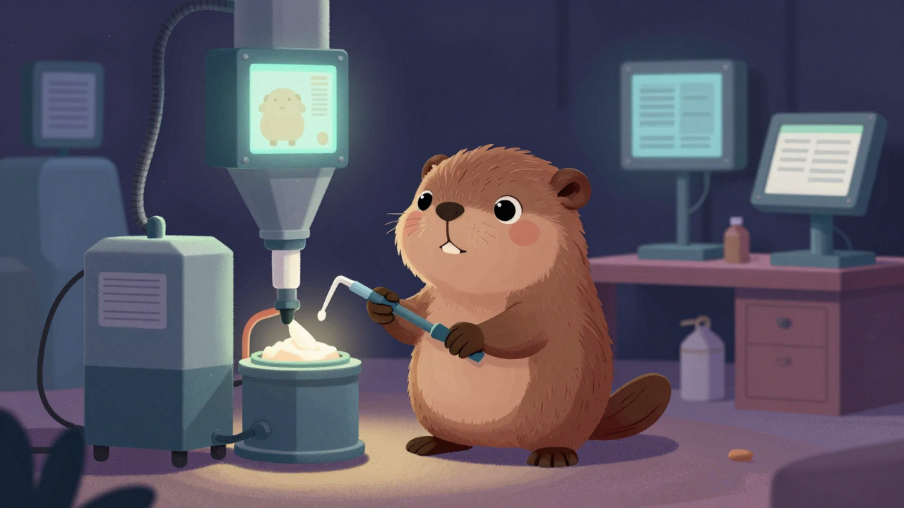 비료코팅기조작원 직업 종사자가 업무를 수행하는 모습