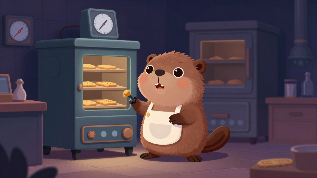 비스킷오븐기조작원 직업 종사자가 업무를 수행하는 모습