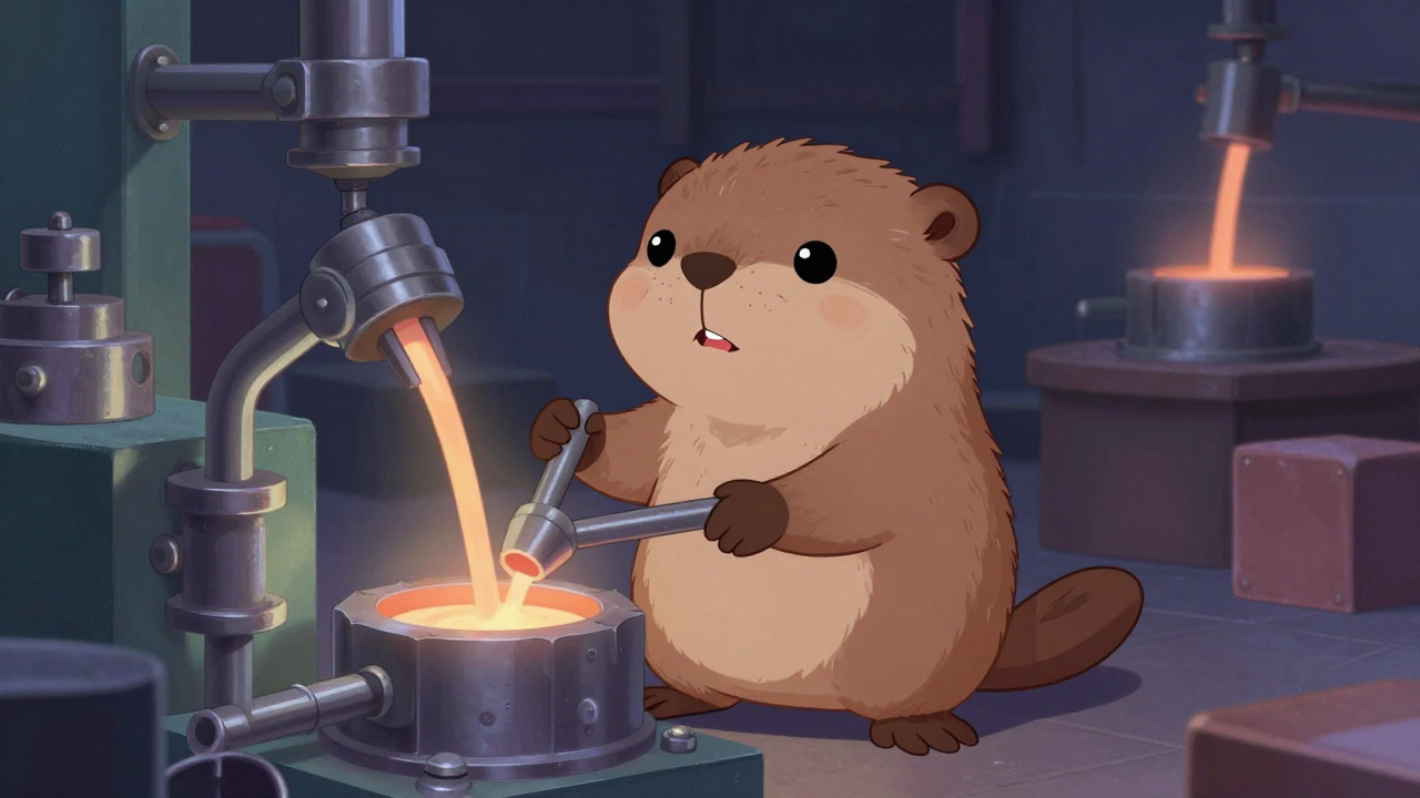 비철주조원 직업 종사자가 업무를 수행하는 모습