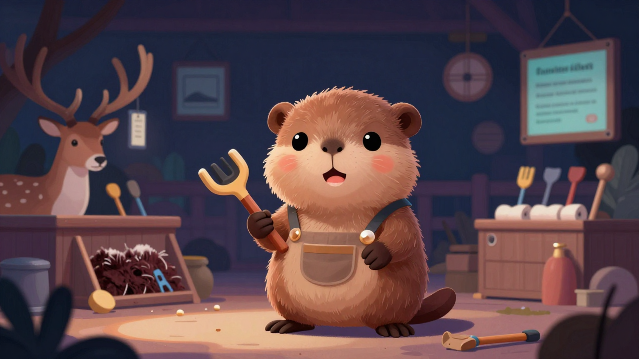 사슴사육사 직업 종사자가 업무를 수행하는 모습