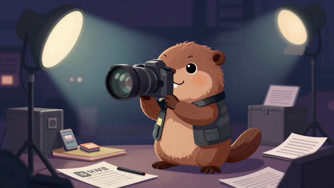 사진기자 직업 종사자가 업무를 수행하는 모습