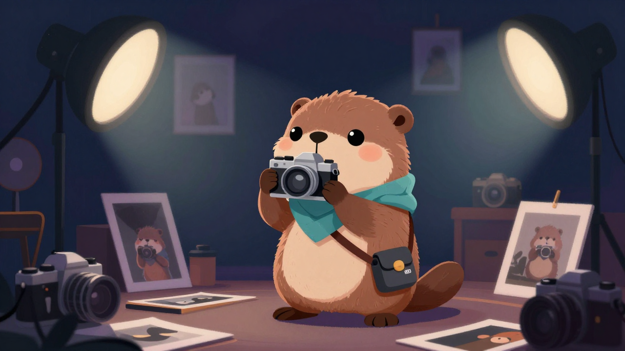 사진작가 직업 종사자가 업무를 수행하는 모습