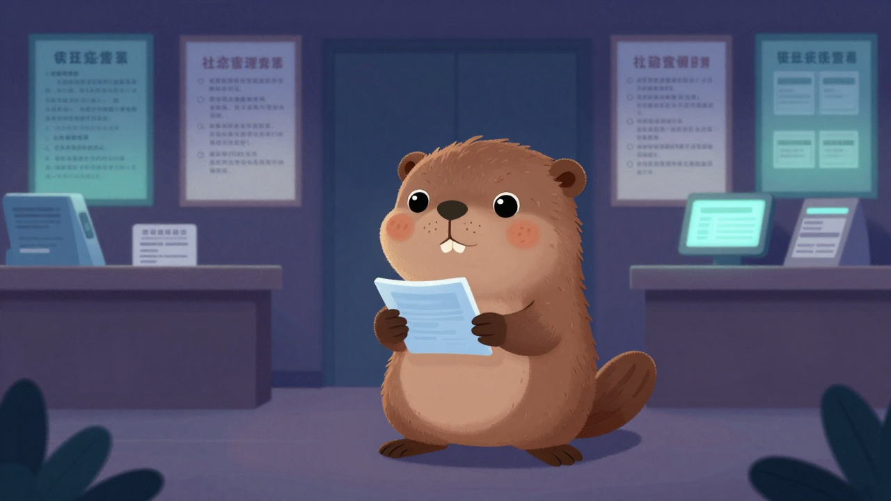 사회보장보험민원상담원 직업 종사자가 업무를 수행하는 모습