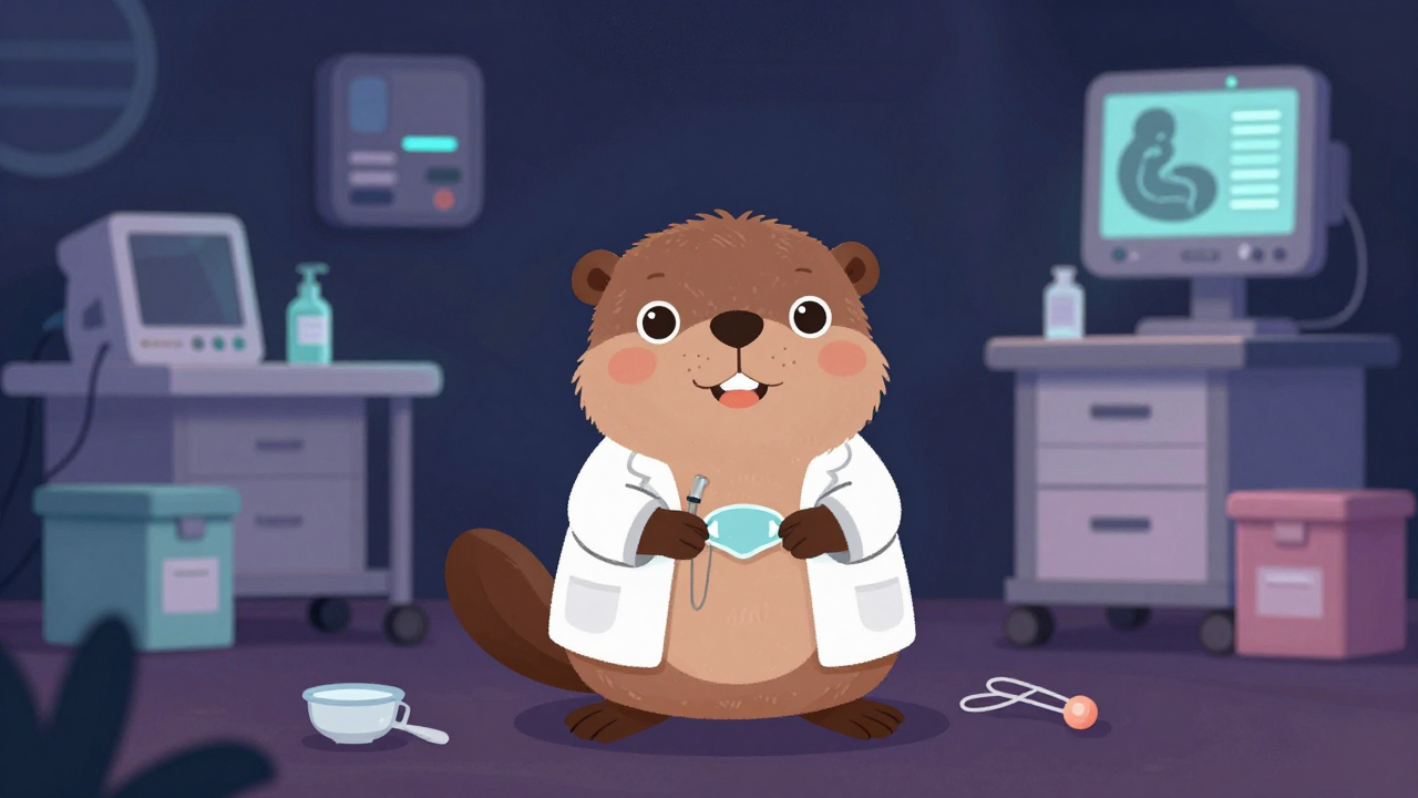 산부인과의사 직업 종사자가 업무를 수행하는 모습