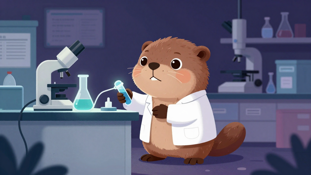 생명과학시험원 직업 종사자가 업무를 수행하는 모습