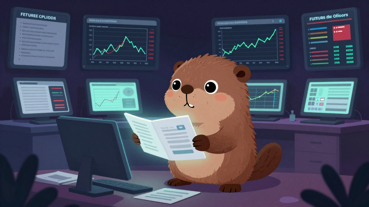 선물옵션시장분석가 직업 종사자가 업무를 수행하는 모습