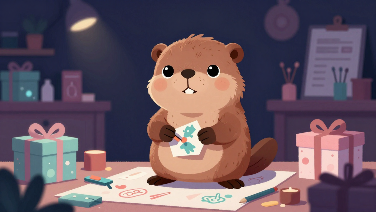 선물포장디자이너 직업 종사자가 업무를 수행하는 모습