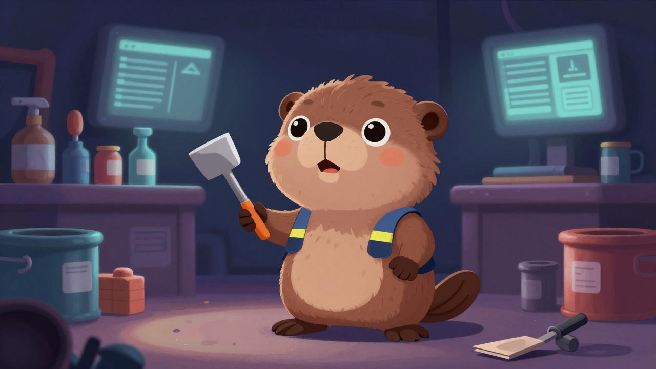 선박도장반장 직업 종사자가 업무를 수행하는 모습