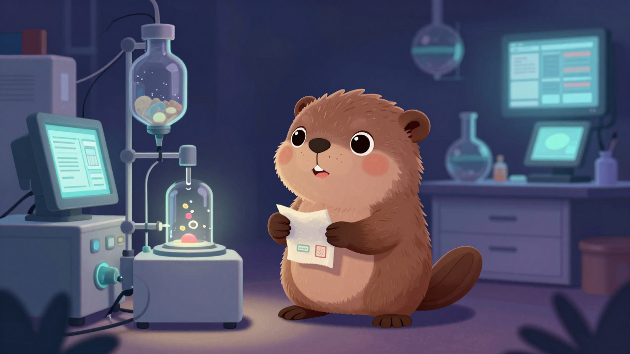 섬유소재개발기술자 직업 종사자가 업무를 수행하는 모습