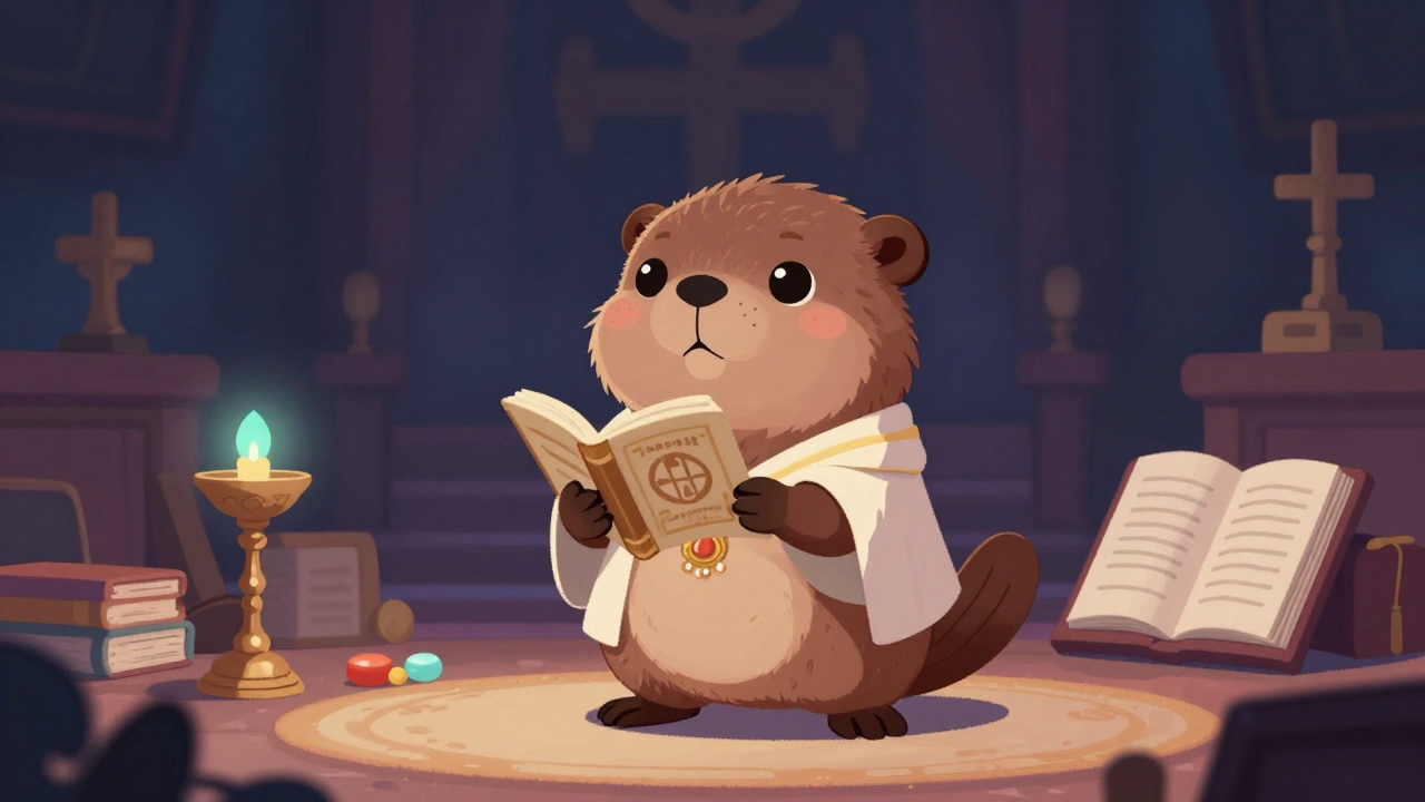 성직자 직업 종사자가 업무를 수행하는 모습